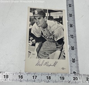 St Louis Cardinals Black And White Dal Maxvill Autographed Photo Baseball