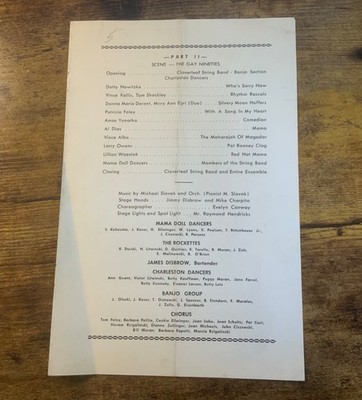Vintage Cloverleaf String Band Program Part II Local Ads NJ