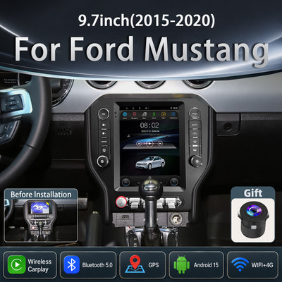 Android 15 Apple Carplay For Ford Mustang Car Stereo Radio 2015-2020 GPS WIFI FM