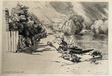 F�lix Bracquemond Engraving Eau Forte Etching Chemin De Halage Au Bas Meudon Paris