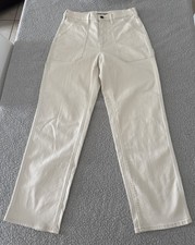 Lands' End Women Cream Straight-Leg Workwear Pants Size 8