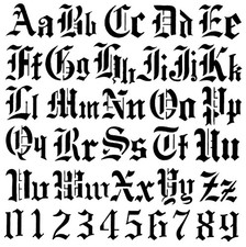 Really Great Stencils, Gothic Alphabet 1 Stencil, 12x12", Letters, Numbers Font