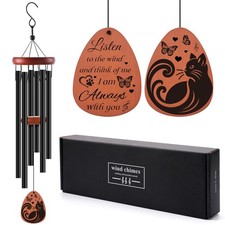 Cat Memorial Gifts Wind Chimes, Personalized Pet Loss Sympathy of