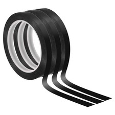 1/2" x 72 Yards Whiteboard Tape, 3 Pack PET Dry Erase Tape, Black