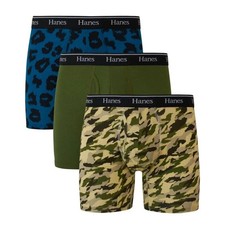 Image of Hanes Mens 3Pack Boxer Briefs Underwear Cotton Stretch Modern Fit Small 28-30