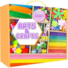 Arts and Crafts Supplies for Kids - 3000Pcs Craft Kit with Pipe Cleaners Craf...