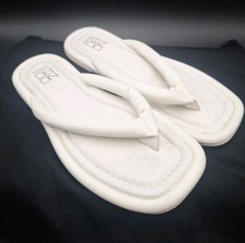 No Boundaries Squared Thong White Puffy Flip Flop Memory Foam Sole Size 7