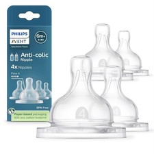 Pack Of 4 Philips Avent Anti-Colic Nipples - Flow 4 for 6 Months SCY764/44 NEW