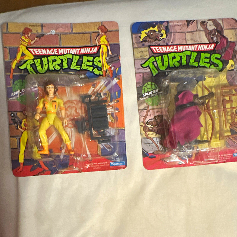 Playmates TMNT 2pc Mixed Lot April O'Neil & Splinter Vintage Unopened