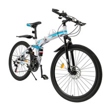 26" Mountain Bike Folding 21-Speed Men Women Bikes Dual Disc Brake MTB Bicycle