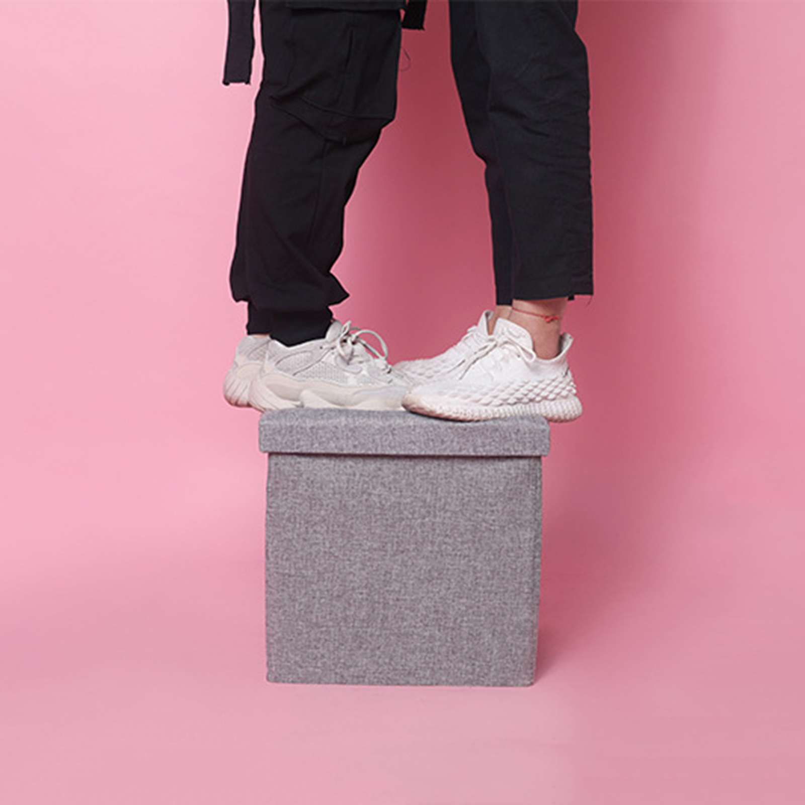 Storage Stool Foldable Spacesaving Effective Storage Ottomans Cube