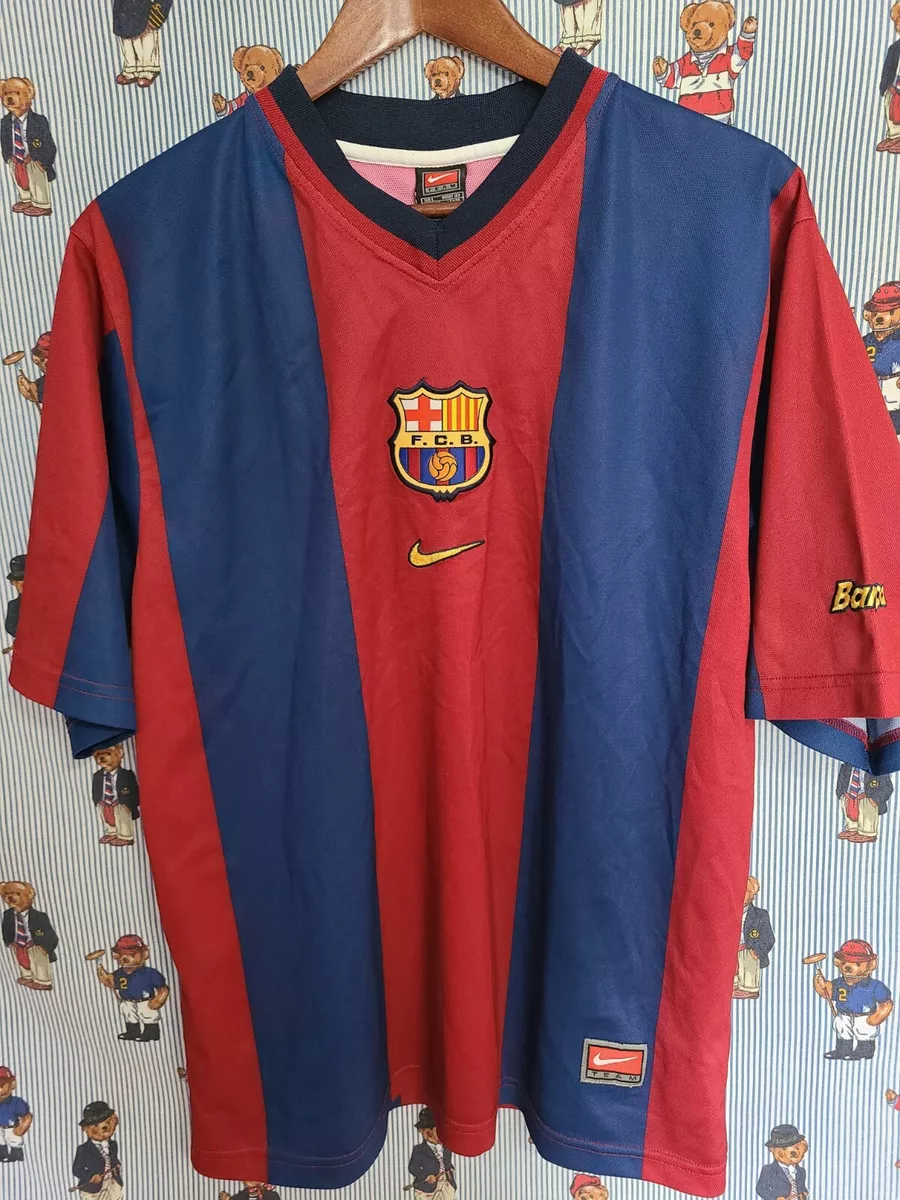 Vintage Nike FCB Barcelona Football Soccer Jersey Center Swoosh