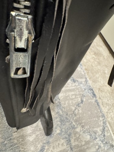 Vintage Sears The Leather Shop Leather Fringe Women's Motorcycle Chaps SZ L - Picture 6 of 21