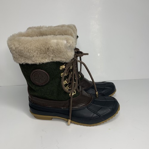 Tory Burch Jada Winter Waterproof Duck Boot Fur Lined Women's Size 6 NEW in Box - Picture 2 of 11