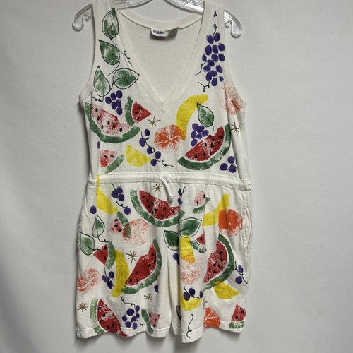 Jersey blanco vintage años 90 GITANO mediano damas con fruta pintada - Imagen 2 de 13