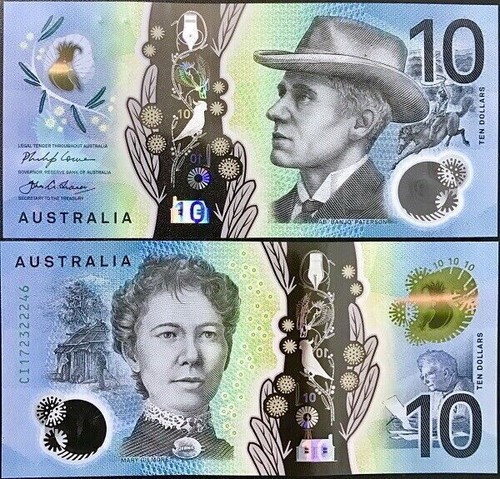 Australia Set 2 PCS 5 10 Dollars P 62 P 63 2016 2017 Polymer UNC - Picture 3 of 5