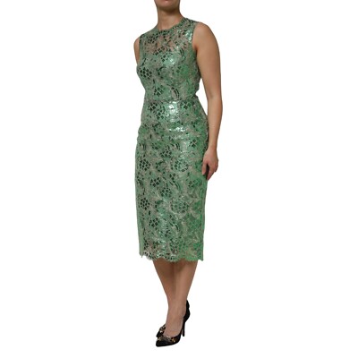 Dolce & Gabbana Lace Midi Dress Women Green Dresses