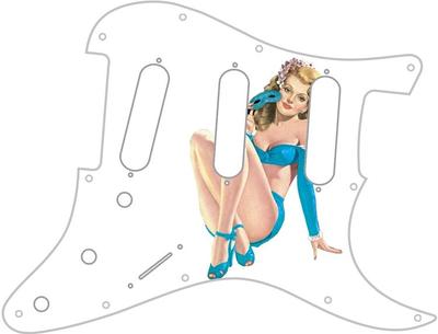 Stratocaster Strat Pickguard Custom Fender SSS 11 Hole Guitar Pin Up Mask White