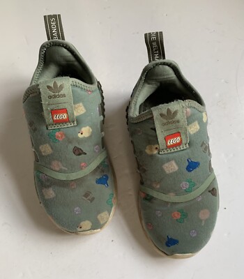 RARE Kids Adidas NMD 360 X Lego Shoes Silver Green Size UK 9K Unisex  Sneakers UK