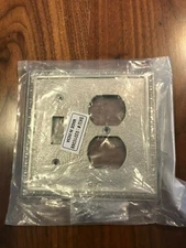 Wall Cover Plate Outlet Cover Plate Pewter Solid Metal Egg&Dart Hammered New