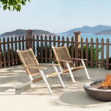 Modern and Natural Outdoor Lounge Chair Light Beige Gray Rust-resistant Aluminum