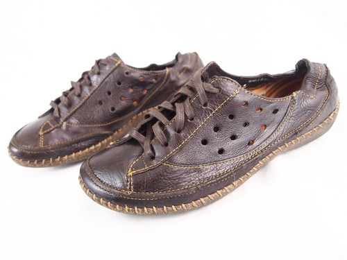 Born Leather Brown Shoes Oxfords Holes Squishy Heel Flats Womens 9M 9 M 41.5 - Picture 6 of 12