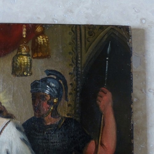 PINTURA RELIGIOSA GRANDE MAESTRO ANTIGUO 1800 ÓLEO SOBRE LIENZO SIGLO XIX - Imagen 12 de 18