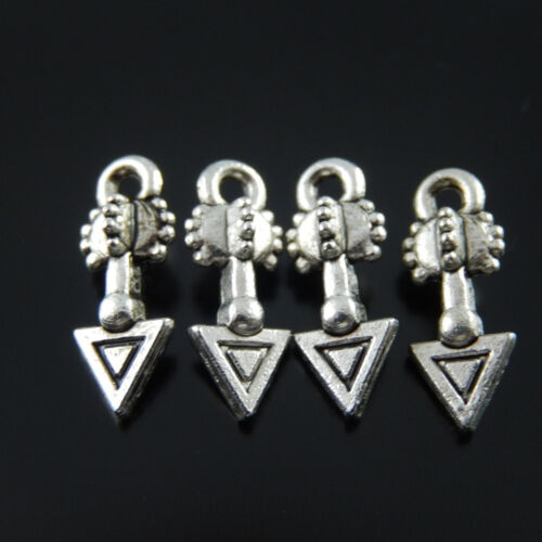 60pcs Retro Silver Alloy Arrow Head Charm For Necklace Pendant Jewelry Wholesale - Afbeelding 1 van 7