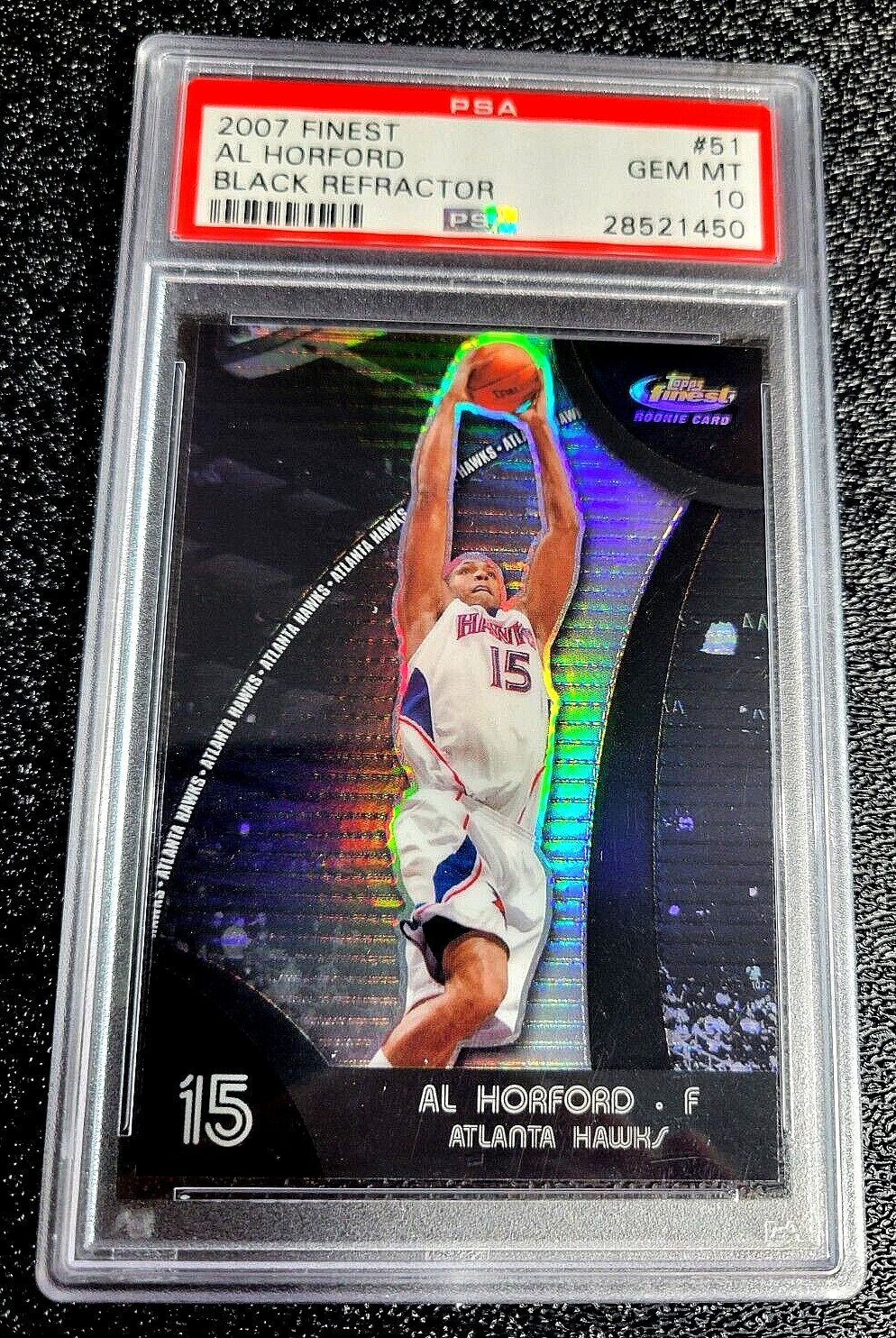 SP #D /75 PSA 10 GEM MINT 2007 AL HORFORD RC TOPPS FINEST BLACK REFRACTOR G3115