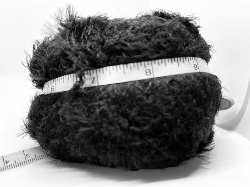 Berroco Marmot Yarn #3734 Jet Black Fur-Like Nylon 50gr 93yds faux fur - Image 4 of 4