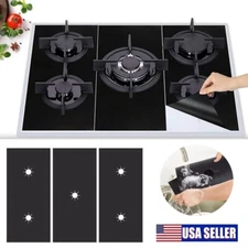 3Pcs Reusable Non-Stick Stove Burner Covers for Gas Range Heat Resistant & Was