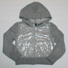 Gap Kids Colorpop Girl's Sequined Hoodie Silver Sparkle Top size 5
