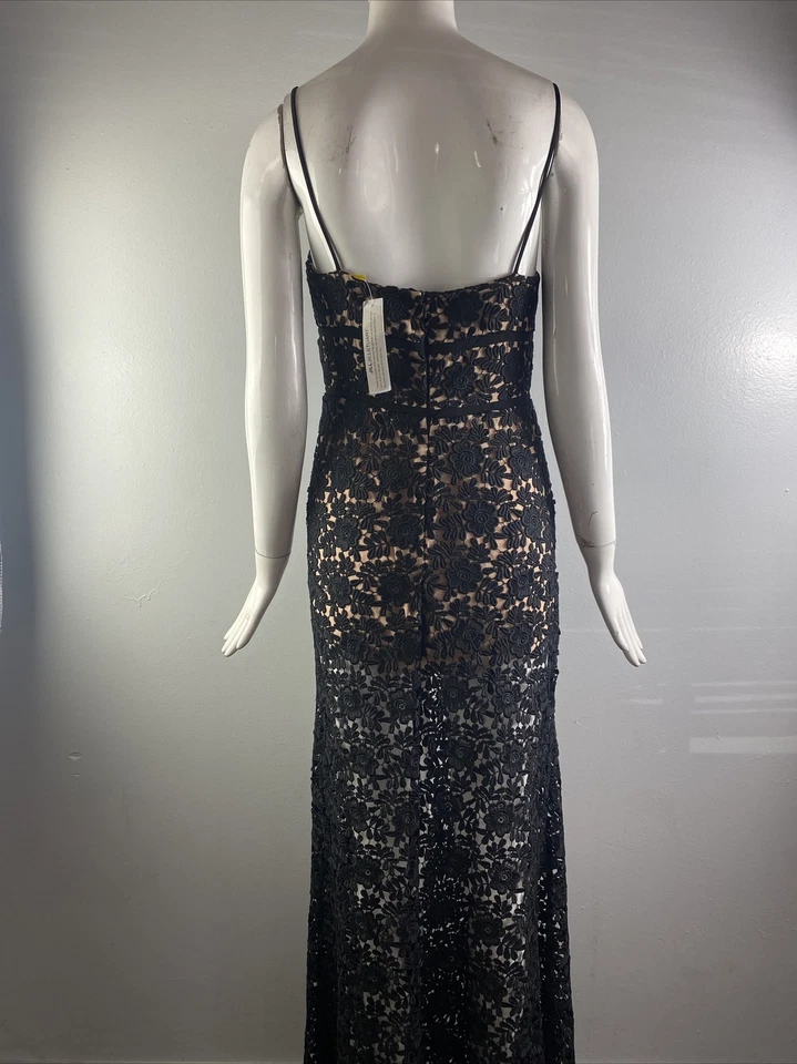 Nuevo con etiquetas Maxi Vestido Jill Stuart Floral Bordado Sin Mangas Negro Talla 2 Foto 3 de 4