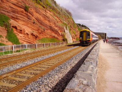 Foto 6x4 rote Sandsteinfelsen bei Dawlish Der berühmte rote Sandstein von Devo c2008