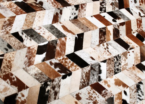 Cowhide Round Patchwork Carpet Handmade Cowhide Carpet Home Décor Cow Skin 39 - Picture 2 of 5