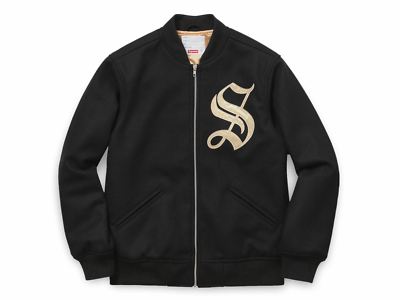 2016 Fall/Winter Supreme Old English Zip Varsity Jacket 2016 Fall/Winter Supreme Old English Zip Varsity Jacket