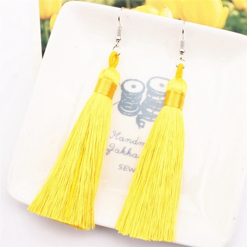Earrings in Large Variation of Colours Long Tassel Dangle For Women Boho Fringe - Picture 15 of 27
