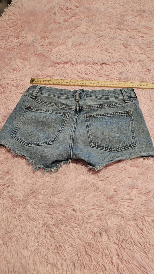 Pantalones cortos de mezclilla Madewell para mujer azules calce relajado tiro bajo modernos talla 26 Foto 3 de 4