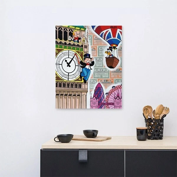 Alec Monopoly Canvas Print "Team on and Around Face of Big Ben" Wall Art - Image 3 of 4