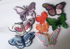 CraftbuddyUS 10pcs Iron On Fabric Butterfly Motif, Sewing, Embroidery, Patches