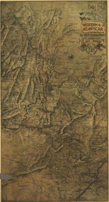12'' x 24'' 1887 Map of Birds-eye map of the Western and Atlantic R.R.