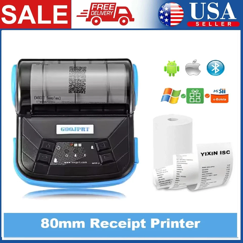 3 Inch/80mm Mini Potable Tickets Printer Thermal Receipts Printer  lowest price - Image 2 of 4
