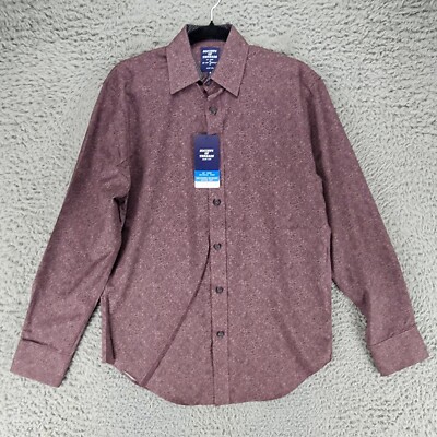 Society of Threads Shirt Mens Small Red Long Sleeve Button Up *NWT*