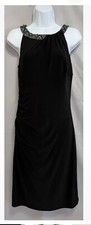 Ralph Lauren Cocktail Holiday RHINESTONE Neck Black dress size 8