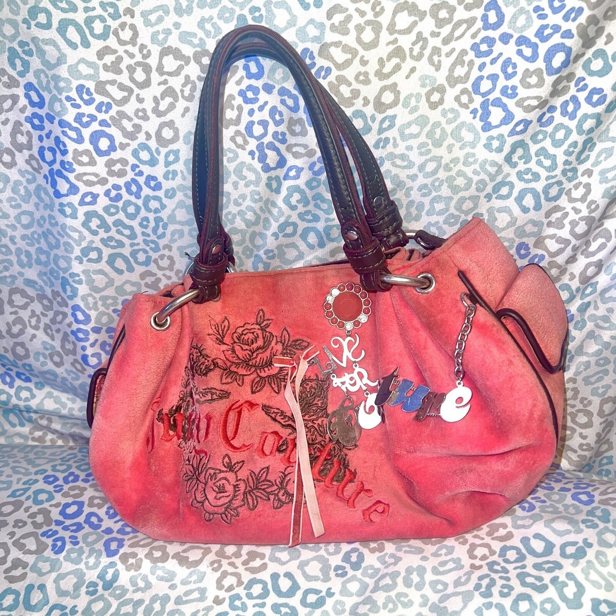 レア　JUICY COUTURE ハンドバッグ　ベロア　ベルベット　Y2K Pink Juicy Couture Purse Vintage Y2K Shoulder Bag Handbag