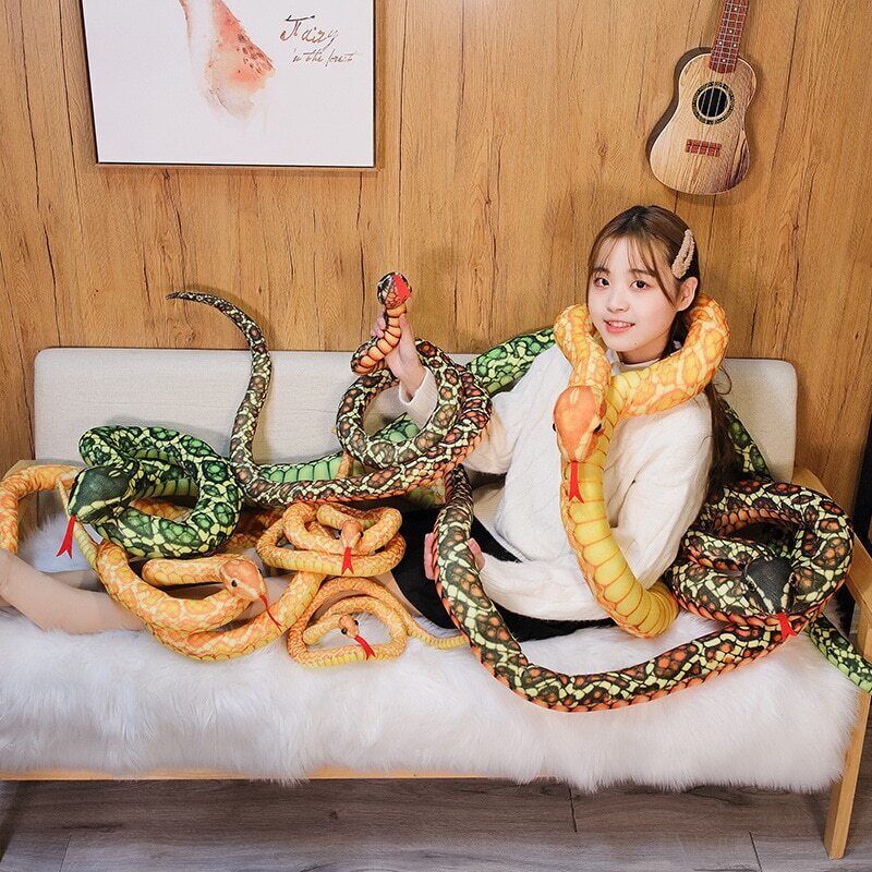 Simulated Python Snake Plush Toy Giant Boa Cobra Stuffed Snake Plushie ...