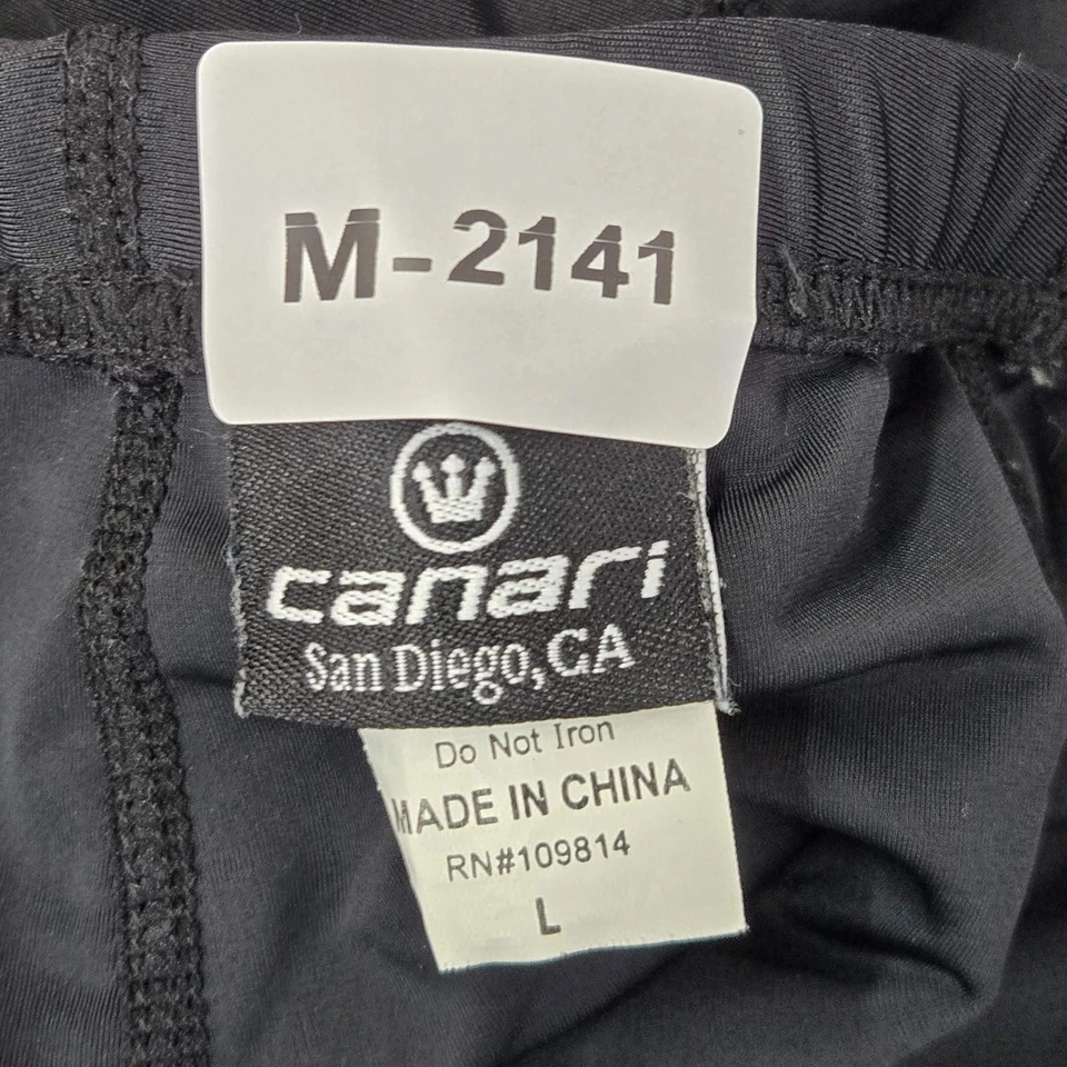 Canari 女式运动服短裤 L 黑色尼龙氨纶衬垫骑行 9 英寸内缝 — 第 2/4 张图片