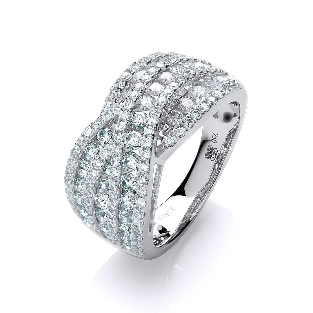 D.1.75ctw Diamond Dress Ring White Gold