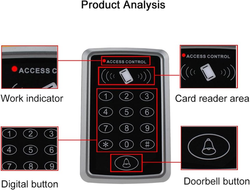 Sistema Di Controllo Accessi Tastiera RFID 125Khz EM Card Reader + Copertura Imp - Foto 4 di 12