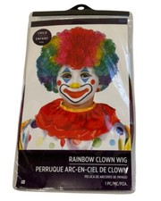 Rainbow Clown Wig Afro Circus Fancy Dress Up Halloween
